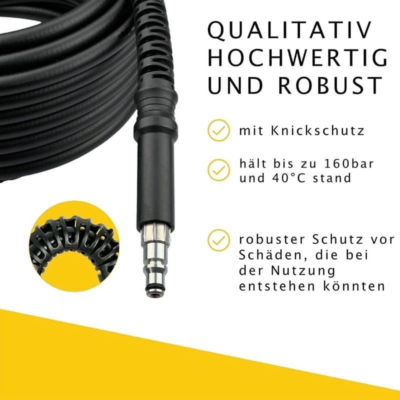 10m Hochdruckschlauch für Black & Decker HD-Reiniger Quick Connect + Adapter M22