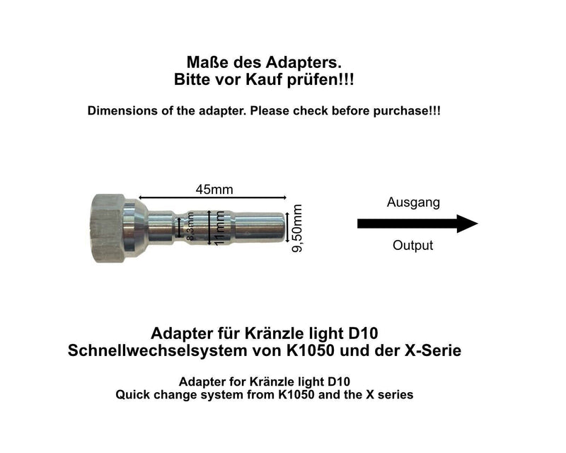 5m pipe cleaning hose for Kränzle light D10, K 1050 &amp; X-Series SET 4-piece