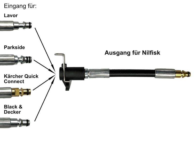 Hose connector adapter from Kärcher Bosch Parkside Black &amp; Decker to Nifisk