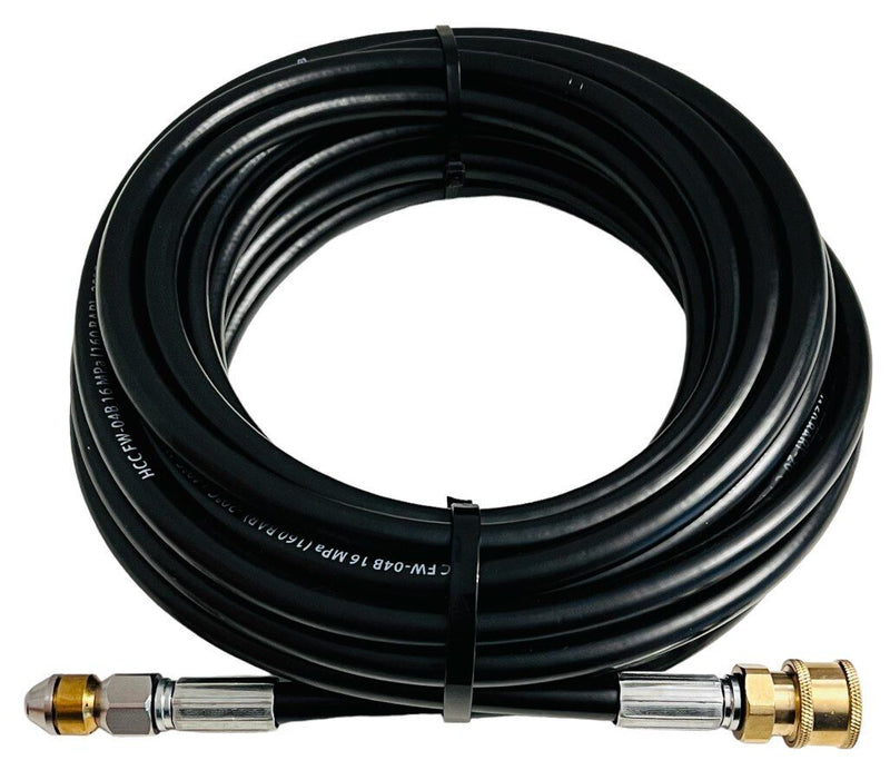 30m Rohrreinigungsschlauch 1/4" Schnellkupplung für Kärcher Kränzle etc. + Düsen