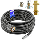 15 Meter Rohrreinigungsschlauch mit Messing-Bajonettadapter und zwei Reinigungsdüsen für Kärcher