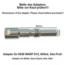 Maßzeichnung des Nilfisk-Metalladapters mit 60 mm Länge