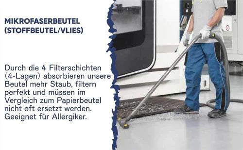 15x Vlies Staubsaugerbeutel für Kärcher wie 2.889-154.0 Kärcher NT 30/1 30 L 30L Vlies
