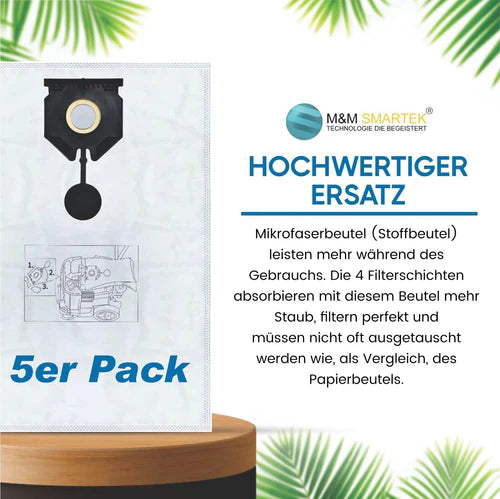 15x Vlies Staubsaugerbeutel für Kärcher wie 2.889-154.0 Kärcher NT 30/1 30 L 30L Vlies
