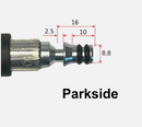 Maßzeichnung des Parkside Stecknippels mit zwei O-Ringen