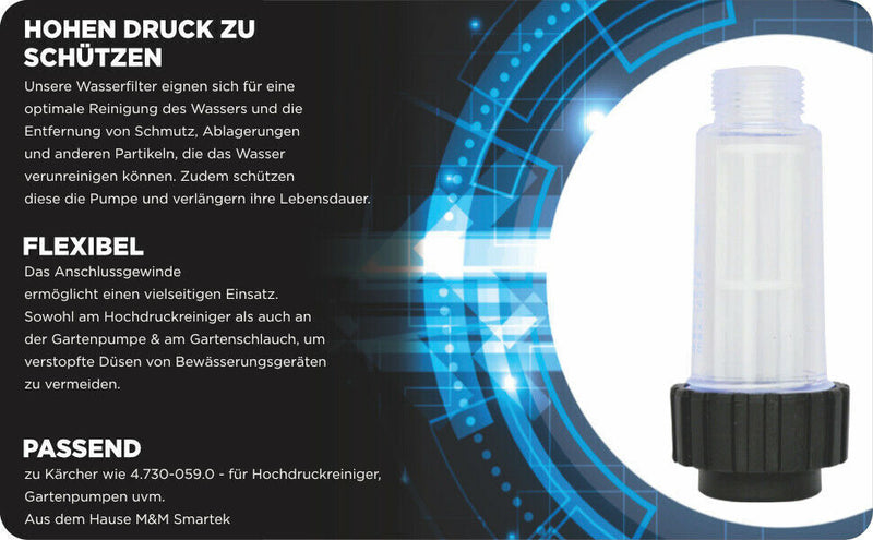 Wasserfilter für Hochdruckreiniger Gartenpumpe Wohnmobil ¾ inkl Schnelladapter