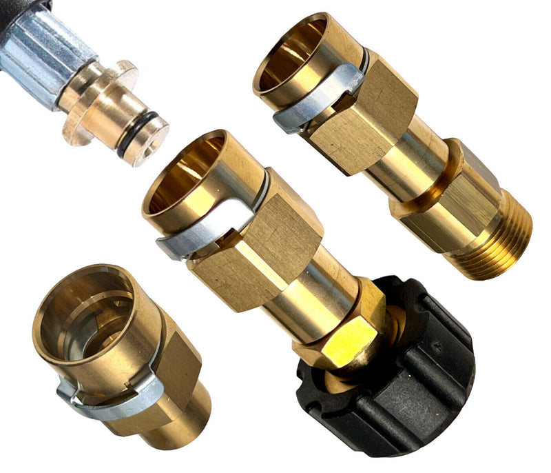 Schlauchadapter für Kärcher 10mm Stecknippel mit Clip Gegenstück 1/4" M22 AG/IG