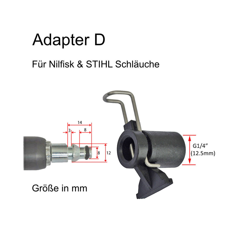 Schlauchverbinder Adapter für Kärcher Bosch Nifisk Parkside Black & Decker etc.