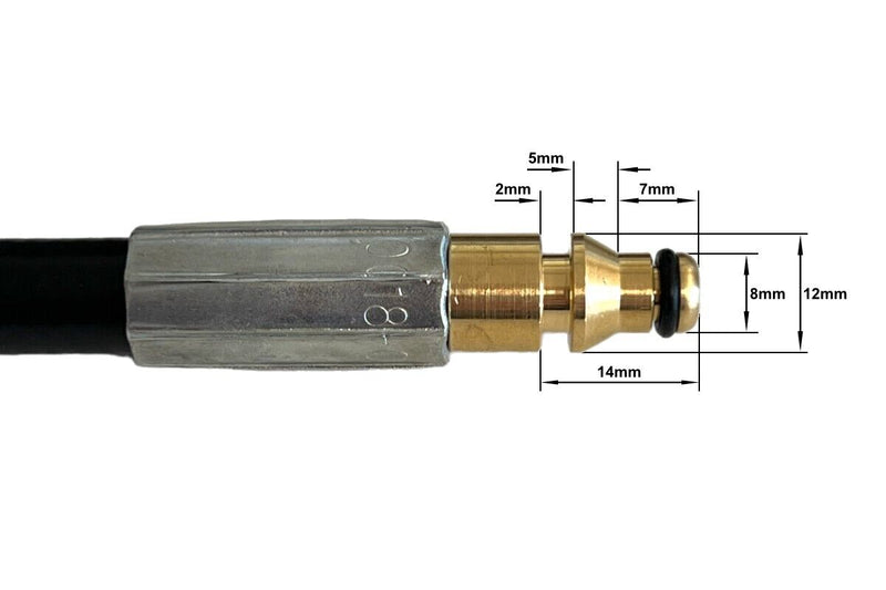 5m high-pressure hose for Nilfisk, Alto HD cleaners with Quick Connect to 1/2" IG