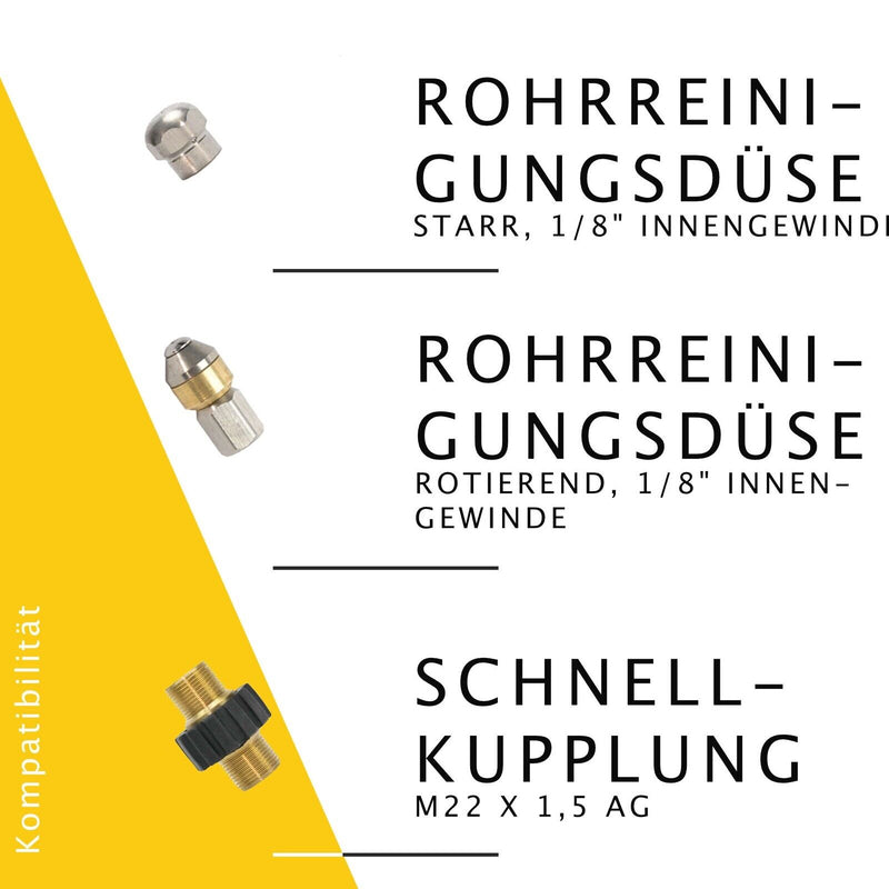 Rohrreinigungsschlauch für Kärcher Kränzle NILFISK ALTO Kanalratte 6-Teilig SET