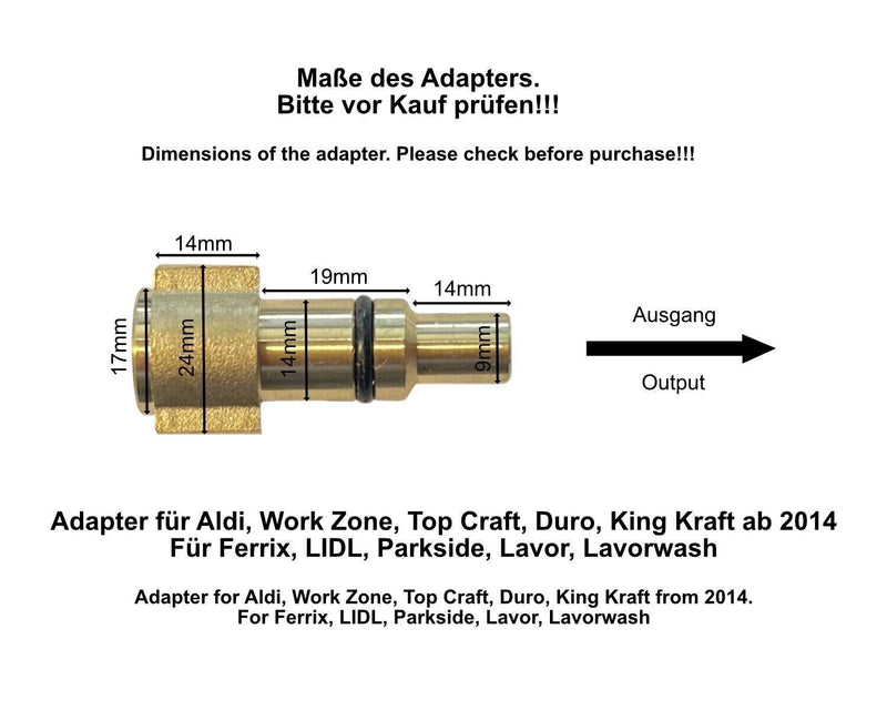 Dirt blaster 5 nozzle tips for Lavor Parkside plug nipple including quick coupling 