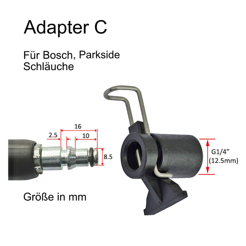 Schlauchverbinder Adapter für Kärcher Bosch Nifisk Parkside Black & Decker etc.