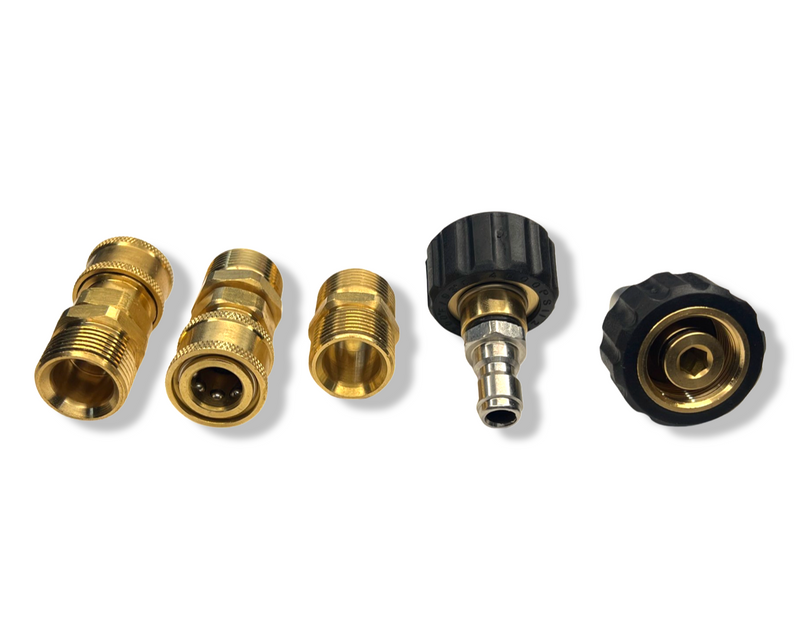 High pressure cleaner hose quick connection kit with M22 15mm adapter set