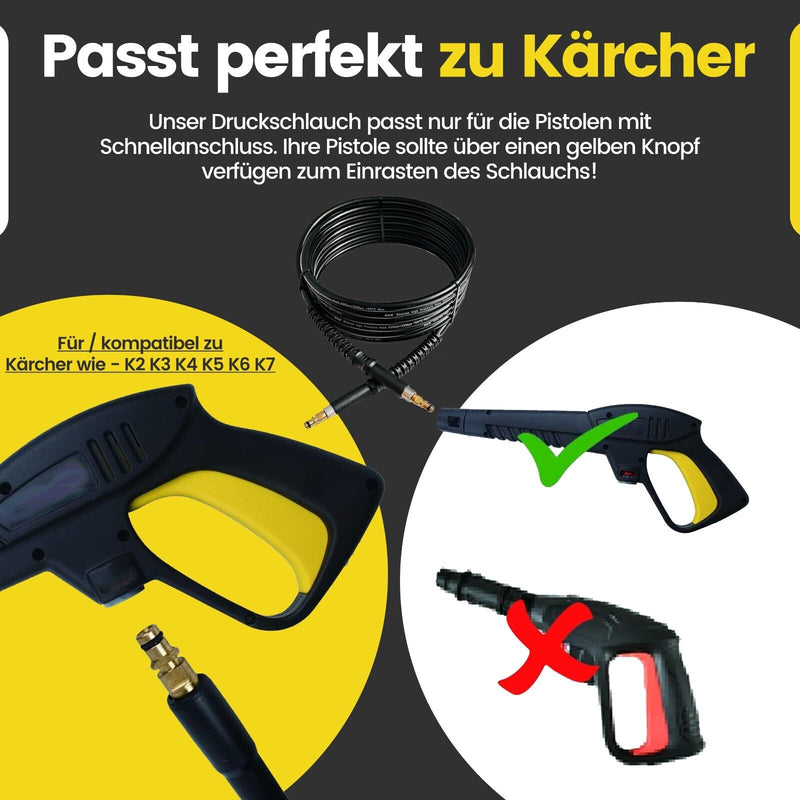 10m Hochdruckschlauch Quick Connect für Kärcher K2 - K7 2.641-721.0 200 bar 60°C