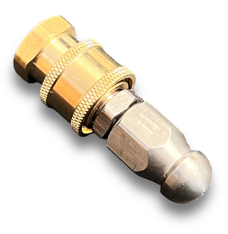 Pipe cleaning nozzle rotating / rigid 1/4" IG for Kärcher Nilfisk quick coupling 