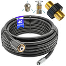 40 Meter Rohrreinigungsschlauch Set mit zwei Reinigungsdüsen und M22-Doppelnippel