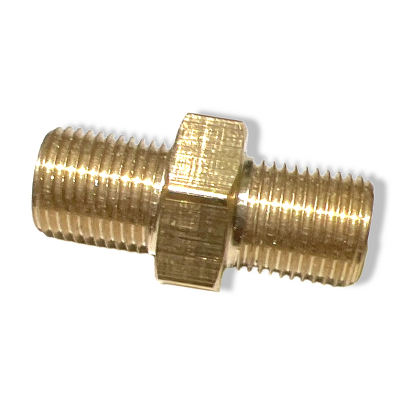 Threaded nipple double nipple 1/8" AG x 1/8" inch AG flat sealing brass adapter