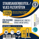 5 Beutel & Filter geeignet für Kärcher 2.889-154.0 Kärcher NT 30/1 30 L 30L - 5-beutel-filter-geeignet-fur-karcher-2-889-154-0-karcher-nt-30-1-30-l-30l von M&M Smartek®