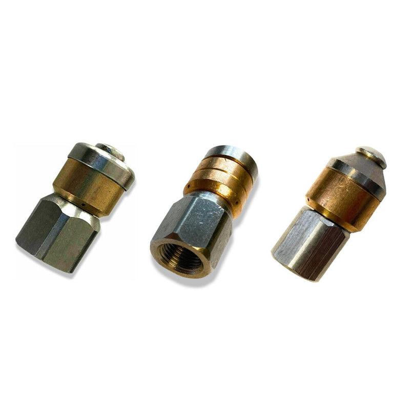SET Rohrreinigungsdüsen 3 Stück rotierend 1/8" für Rohrreinigungsschlauch