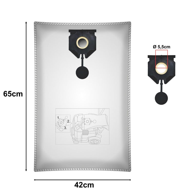1 filter &amp; 5 vacuum cleaner bags suitable for Kärcher such as 2.889-154.0 NT 30/1 30L