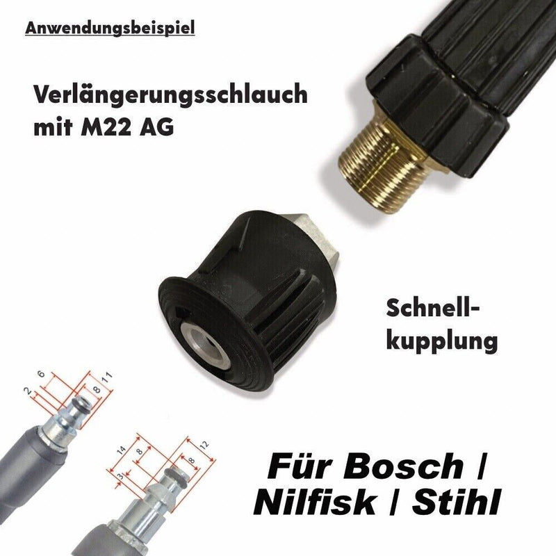 5 Meter Verlängerungsschlauch von Kärcher Click auf Nilfisk Lavor Bosch Stihl