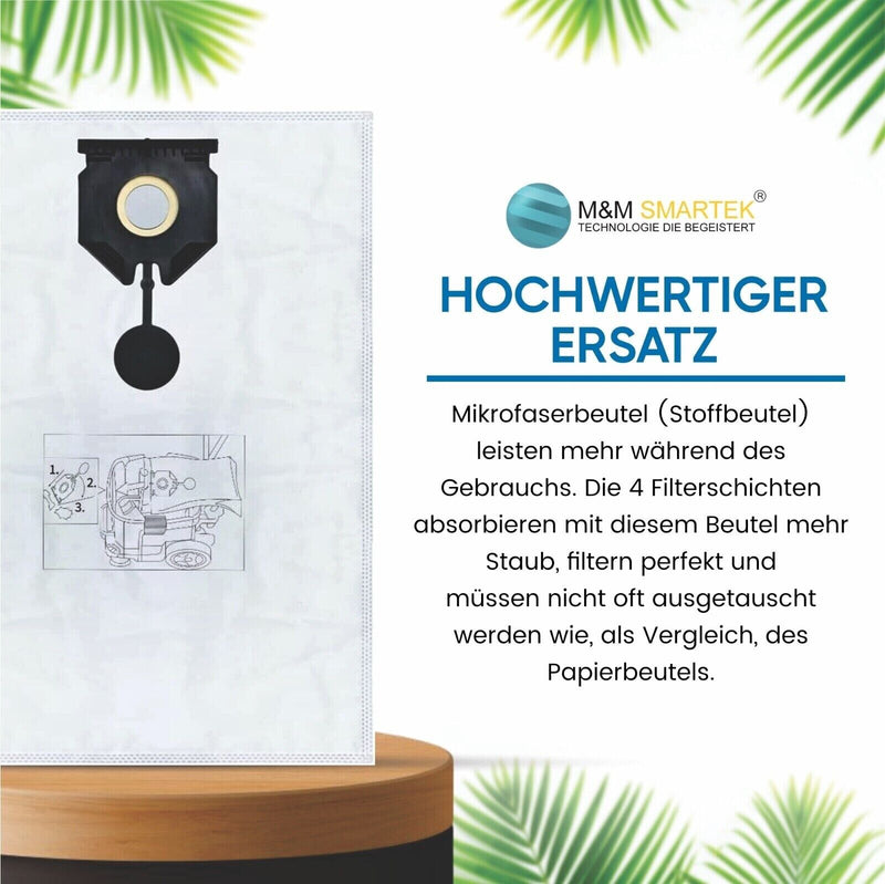 15 Beutel & 1x Filter geeignet für Kärcher 2.889-154.0 Kärcher NT 30/1 30 L 30L