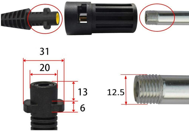 Adapter für Kärcher K Serie Bajonett auf Aldi Workzone King Kraft Top Craft DURO