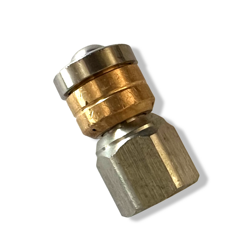 Pipe cleaning nozzle SET 2 pieces 1/4" rotating &amp; rigid for pipe cleaning hose