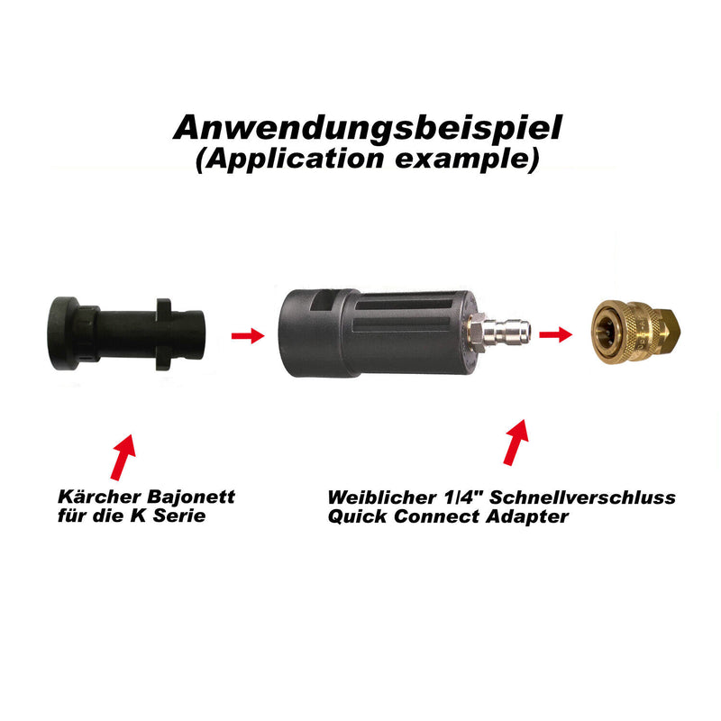 Adapter for Kärcher to 1/4'' inch high pressure cleaner foam gun Quick Connect