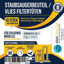 10x Vlies Staubsaugerbeutel für Kärcher wie 2.889-154.0 Kärcher NT 30/1 30 L 30L Vlies - 10-filter-vlies-geeignet-fur-karcher-wie-2-889-154-0-karcher-nt-30-1-30-l-30l von M&M Smartek®