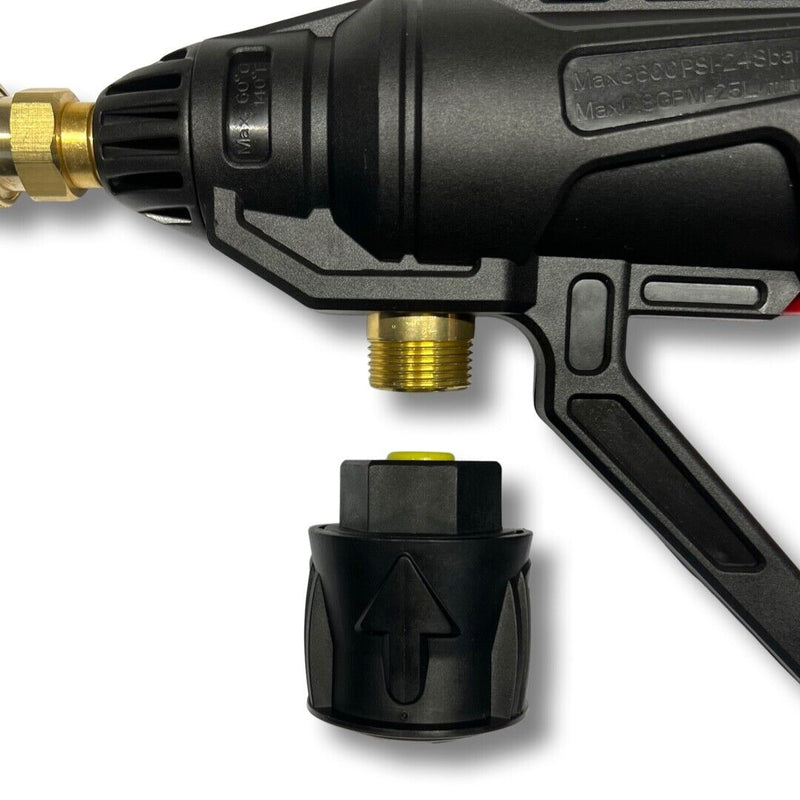 High pressure gun for Kärcher etc. &amp; 6 in 1 nozzle quick coupling click adapter