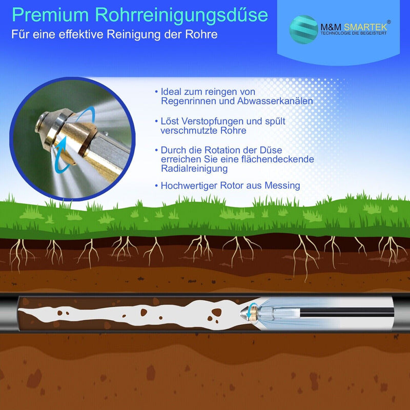 Rohrreinigungsschlauch für Kärcher Lavor Hochdruckreiniger Abfluss Rohr Toilette