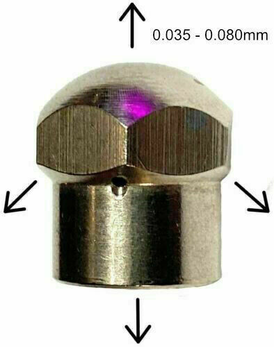 SET pointed pipe cleaning nozzle 2 pieces 1/8" rigid rotating pipe cleaning hose