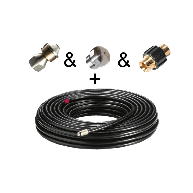 35 m pipe cleaning hose set PROFESSIONAL 4-piece for Kärcher Kränzle HD HDS