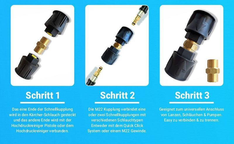 2x quick release for high pressure cleaner &amp; for gun Kärcher Quick Connect