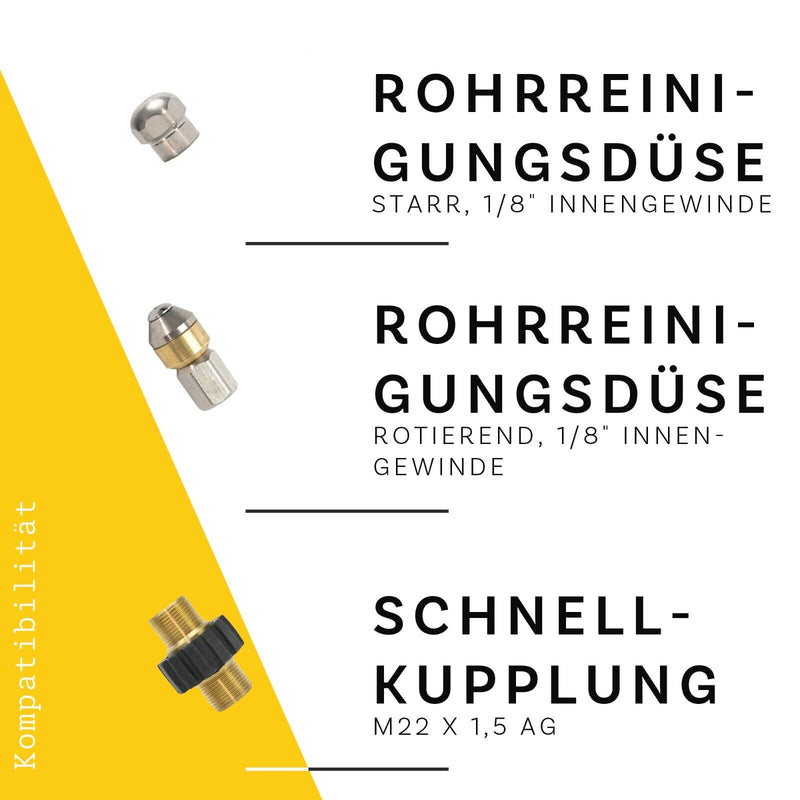 10 Meter Rohrreinigungsschlauch 7-Teilig Profi für Kärcher Kränzle NILFISK ALTO
