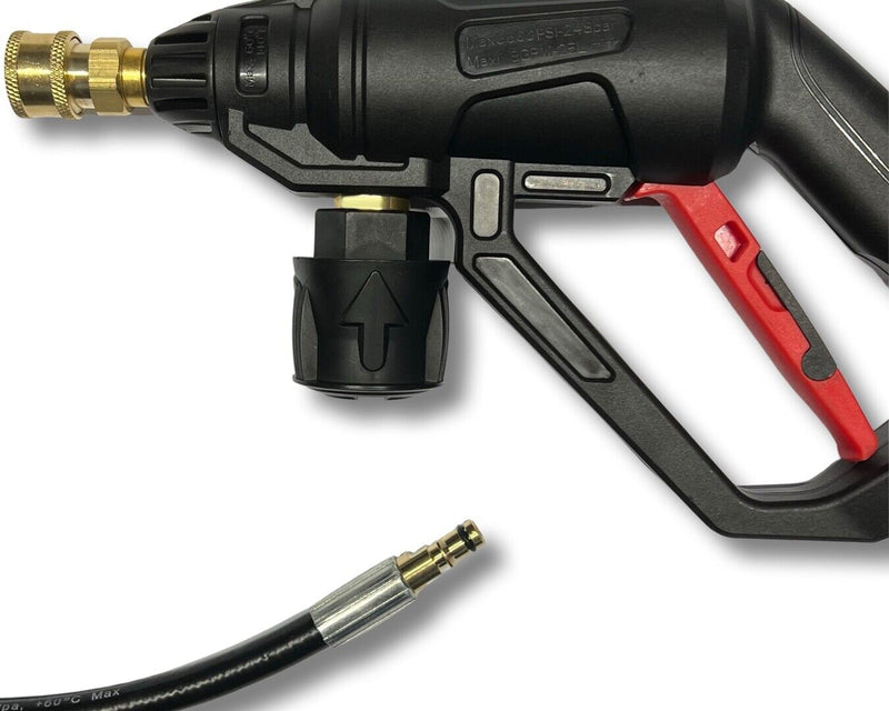 High pressure gun for Kärcher etc. &amp; 6 in 1 nozzle quick coupling click adapter