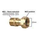 Adapter M22 AG (14 oder 15mm) auf M22 IG Adapter für Hochdruckreiniger drehbar - adapter-m22-ag-14-oder-15mm-auf-m22-ig-adapter-fur-hochdruckreiniger-drehbar von M&M Smartek®
