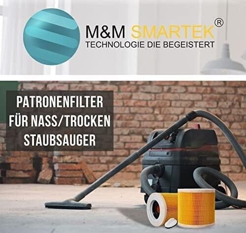 5x Staubsaugerbeutel + 1x Patronenfilter für Kärcher 6.959-130.0 WD2 WD3 MV3
