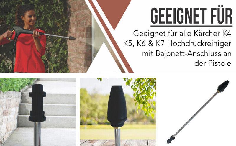 Rotor nozzle for Kärcher dirt blaster high pressure cleaner K2 to K7 bayonet connection
