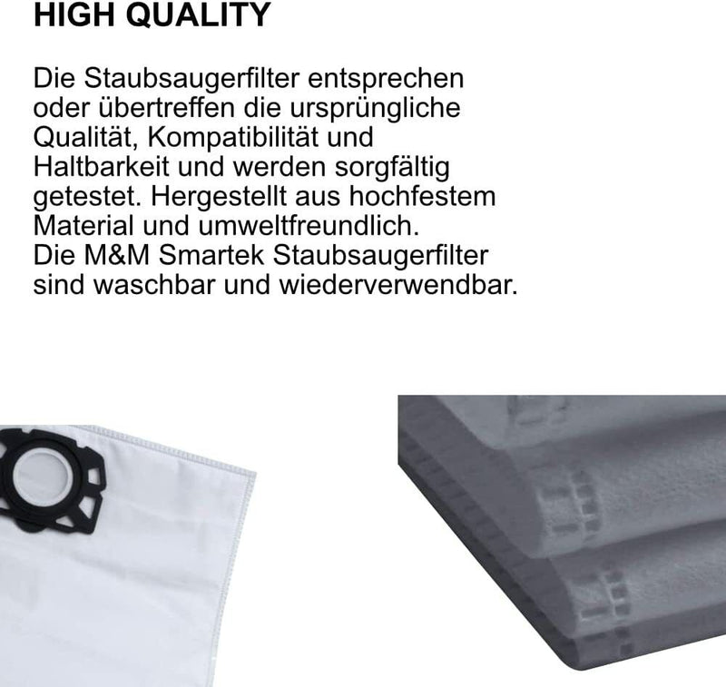 10x Staubsaugerbeutel Vlies für Kärcher MV4 WD4 MV5 WD5 MV6 WD6 für 2.863-006.0