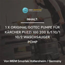 Original Pumpe Gotec für Kärcher Puzzi 100 200 8/1 10/1 10/2 Waschsauger Pomp - original-pumpe-gotec-fur-karcher-puzzi-100-200-8-1-10-1-10-2-waschsauger-pomp von M&M Smartek®